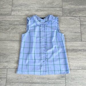J. Crew Blue and Green Checkered Blouse